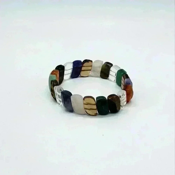 Multi Gemstone Stretch Bracelet - Picture 2 of 2